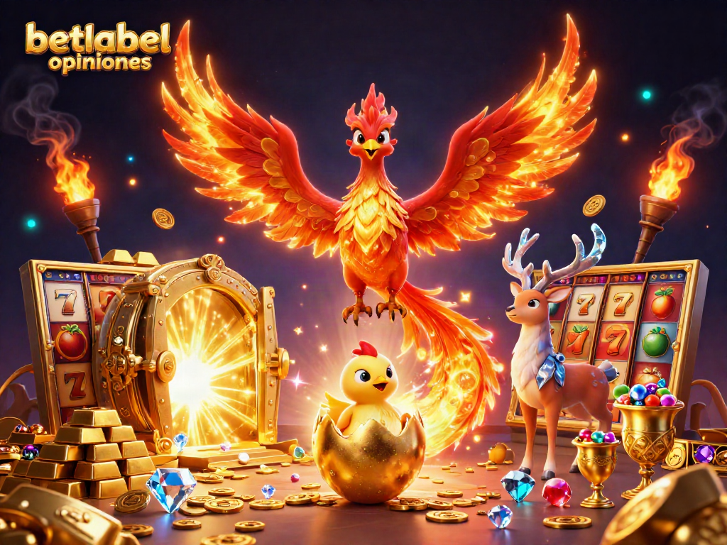 Experience vibrant betlabel opiniones amidst a dynamic phoenix scene with casino elements.